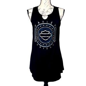 Harley-Davidson | Black HD Logo Tank Top w/ Silver Bar Accent | Size M